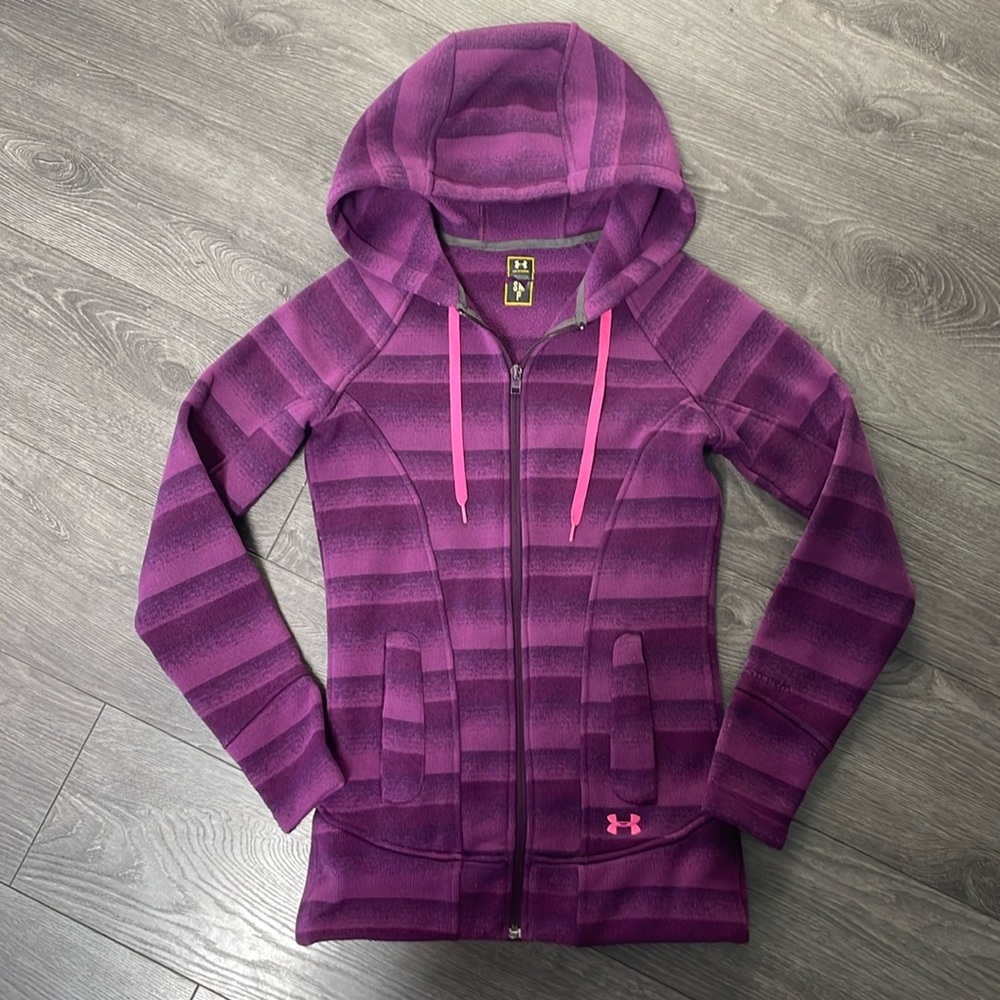 Under Armour Women’s Purple Striped Full-Zip Hoodie